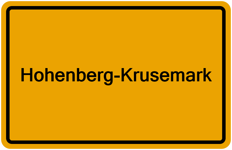 Handelsregisterauszug Hohenberg-Krusemark