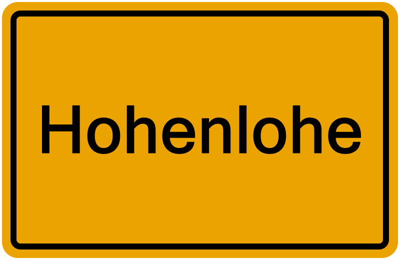 Handelsregisterauszug Hohenlohe
