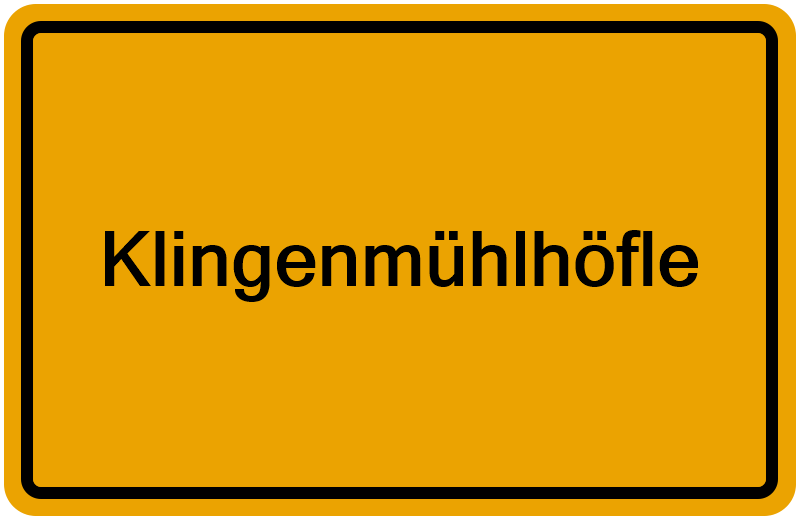 Handelsregisterauszug Klingenmühlhöfle